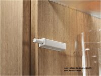 956.1201 TIP-ON für Türen, Adapterplatte Kurzversion gerade, zum Schrauben (20/17mm) seidenweiß