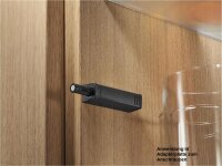 956.1201 TIP-ON für Türen, Adapterplatte Kurzversion gerade, zum Schrauben (20/17mm) carbonschwarz