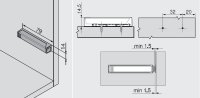 956A1201 TIP ON für Türen:Adapterplatte gerade, zum Anschrauben, Langversion (20/32mm) seidenweiss