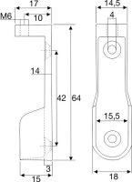 7341.000 Schrankrohrlager m. M6 Gewinde, schlanke Form,...
