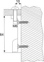 7341.000 Schrankrohrlager m. M6 Gewinde, schlanke Form, inkl. 1 x Spezialschraube