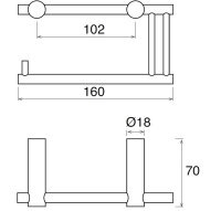 KU01.150 Toilettenpapierhalter Serie "Kursaal"...