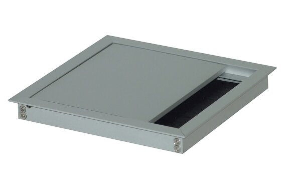 Kabeldurchlass 120x120x13mm, Alu/Alu sanfte Schießfunktion