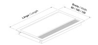 Kabeldurchlass 120x120x13mm, Alu/Alu sanfte Schießfunktion