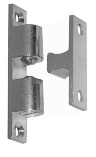 113636 12 Stck Doppelkugelschnäpper, 43 mm, Messing vernickelt