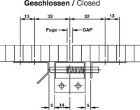 1482.310 Automatischer Türriegel Installation oben, vermessingt