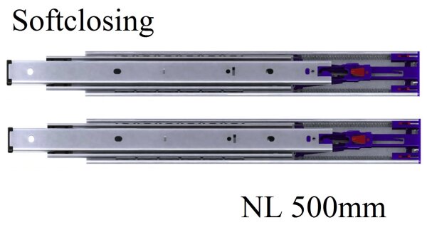 Set Kugelvollauszug Teleskopauszug Schwerlastauszug 100 kg 500mm mit Softclosing
