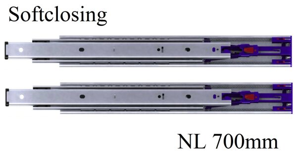 Set Kugelvollauszug Teleskopauszug Schwerlastauszug 100 kg 700mm mit Softclosing
