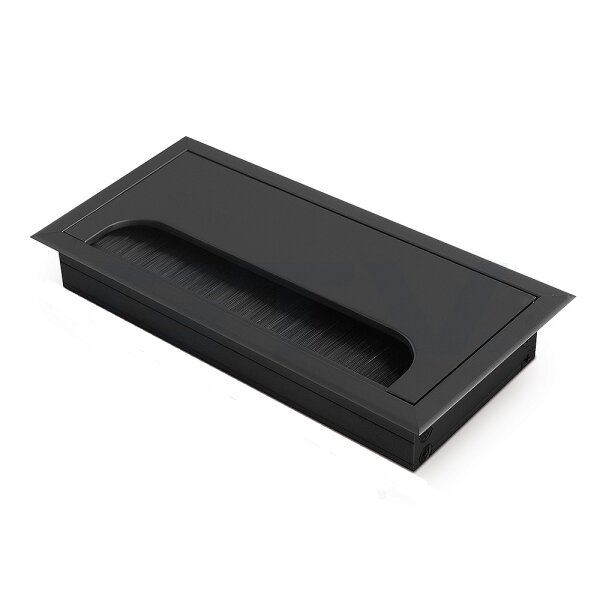 Kabeldurchlass Aluminium 80x160x24 mm schwarz