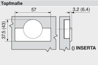 71B9590 onyx CLIP top BLUMOTION Profiltürscharnier 95°, Eckanschlag, Topf: INSERTA