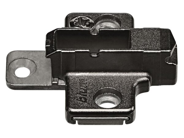 175H9160 onyx CLIP Montageplatte, 6 mm, Zink, Systemschrauben, HV: 2-teilig