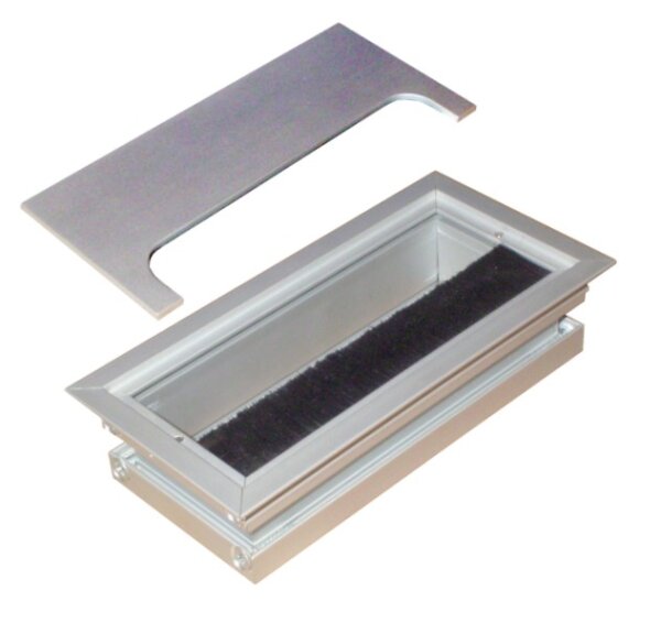 Restposten! KABELDURCHLASS/KABELFÜHRUNG 80x160x37mm ALU ECKIG