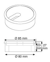 Kabeldurchlass Holz Ahorn/Buche/Eiche/Kirsche 80mm