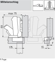 71T6640B CLIP top Weitwinkelscharnier 170°, 9,5 mm...