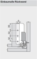 Z30B000S TANDEMBOX antaro Holzrückwandhalter, weißaluminium, Höhe B = 160 mm