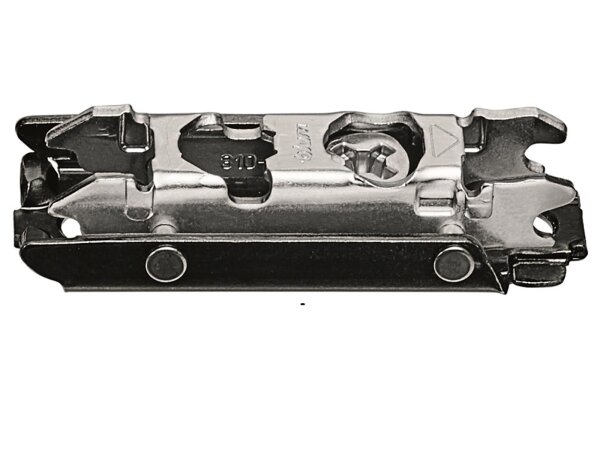 175H3100 onyx CLIP Montageplatte, gerade (20/32 mm), 0 mm, Stahl, Spax-Schrauben, HV: Exzenter