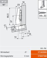 CLIP top BLUMOTION Winkelscharnier 15° III, max. aufschl., Topf: INSERTA, Onyxschwarz