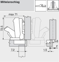 70T7600NTL CLIP top Weitwinkelscharnier 155°,...