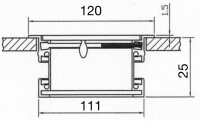 Kabeldurchlass ALU 120x120x25mm Edelstahl Optik