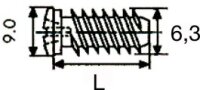 0651.135 Euroschraube für 5mm 6,3x13mm Pan Kopf 9mm...