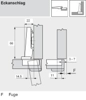 70T9550 CLIP top Profiltürscharnier 95°, gerade,...