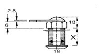 1131.300 Rollladenschloss mit Haken-Schließhebel, 90° Schließweg: A(D,F,G) Plattenstärke 17mm