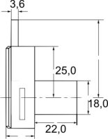 102345 Doppeltür-Schlossgehäuse, 18/22 mm, rechts, lad