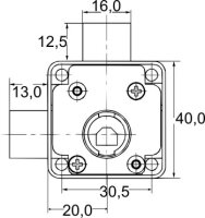 102345 Doppeltür-Schlossgehäuse, 18/22 mm, rechts, lad
