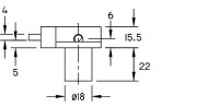 102961 Drehstangenschloss zum Anschr Dornmaß 25mm, Plattenstärke 22mm, links/rechts