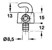 100784 Schließhaken zum Einpressen Rechts unten +...