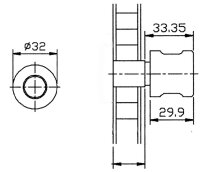 101519 Dreh-Olive für Zylinderkerne Modul 1000 Links