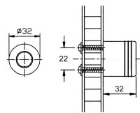 1410.100 Feststehender Knopf mit Ringen
