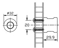 100364 Knopf fest, matt vernickelt, inkl. 2 Schrauben...