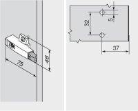 BLUMOTION in Adapterplatte, kreuz (37/32), Zink, EXPANDO,...