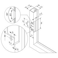72T550A.TL CLIP top Alurahmenscharnier 120°, Eckanschlag, ohne Feder, Topf: Schrauben