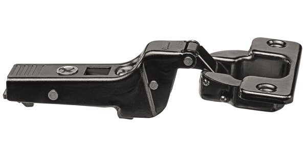70T9650OX.TL CLIP top Profiltürscharnier 95°, 9,5mm gekröpft, ohne Feder, Topf: Schrauben, Onyxschwarz