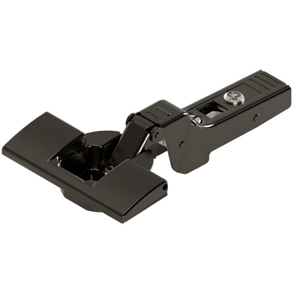 70T9690OX.BTL CLIP top Profiltürscharnier 95°, 9,5mm gekröpft, mit Feder, Topf: INSERTA, Onyxschwarz