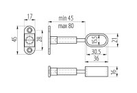 70.028 Schrankrohrmittelträger, für Schrankrohr 30x15mm