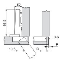 72T5550.TL CLIP top Spezial-Scharnier 120°, gerade, ohne Feder, Topf: Schrauben