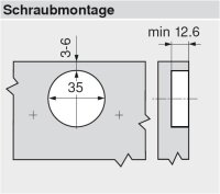 72T5550.TL CLIP top Spezial-Scharnier 120°, gerade, ohne Feder, Topf: Schrauben