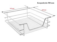 SL6440.500 Teleskopschublade Small-Korb für KB 500 mm, Tiefe 440mm
