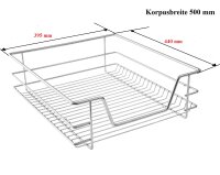 SL6440.500 Teleskopschublade Small-Korb für KB 500 mm, Tiefe 440mm