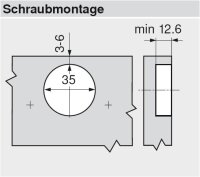 73T5550 CLIP top Spezial-Scharnier 120°, gerade, mit Feder, Topf: Schrauben