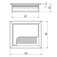 Kabeldurchlass Aluminium 80x100x23 mm Alu