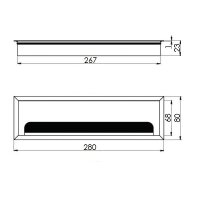 Kabeldurchlass Aluminium 80x280x23 mm schwarz