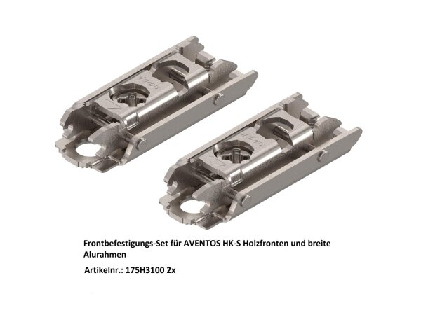175H3100 Frontbefestigungs-Set AVENTOS HK-S Holzfronten und breite Alurahmen 175H3100 2x
