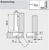 73T3550 CLIP top Spezialscharnier 110°, gerade, mit Feder, Topf: Schrauben