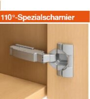 72T3550.TL CLIP top Spezialscharnier 110°, gerade, ohne Feder, Topf: Schrauben
