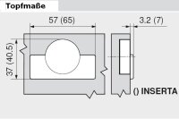 74T1790BTL CLIP top Standardscharnier 107°, hochgekröpft, ohne Feder, Topf: INSERTA