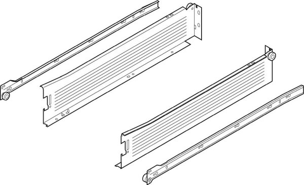320M5500C blum METABOX Stahlzarge M = 86 mm, Teilauszug, 25 kg, NL=550 mm, Schraubversion